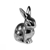Prodotto Coniglietto pasquale decorativo Decorazione pasquale in argento Coniglietto seduto H9cm 4pz