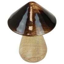 Prodotto Fungo decorativo in legno effetto lucido marrone naturale Ø7,5 cm H10 cm
