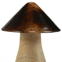Prodotto Fungo decorativo in legno effetto lucido marrone naturale Ø7,5 cm H10 cm