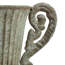 Prodotto Calice decorativo, metallo, marrone antico/bianco, Ø12cm, H26cm, vaso/vaso/decorazione floreale