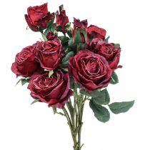Rose decorative rose artificiali rosse fiori di seta 50 cm 3 pezzi