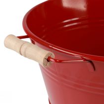 Prodotto Ciotola decorativa con manici portafiori in metallo rosso Ø29cm H14,5cm