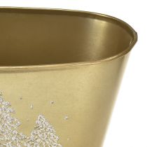 Prodotto Ciotola ovale decorativa, vaso a forma di albero di Natale, color oro, 24×13×12,5 cm