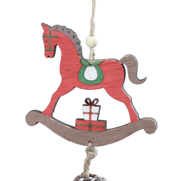 Prodotto Cavallo a dondolo da appendere Rosso Legno 37cm 2pz