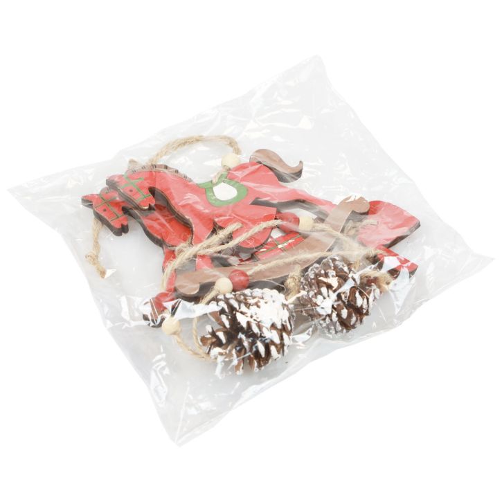 Prodotto Cavallo a dondolo da appendere Rosso Legno 37cm 2pz