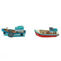Prodotto Decorazione decorativa per tavolo marittimo blu rosso barca barca 5 cm 8 pezzi