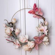 Farfalla decorativa su filo Farfalla piuma rosa 10×6cm 12pz