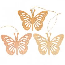Prodotto Farfalle decorative Decorazione appendino arancione/rosa/giallo 12cm 12 pezzi