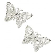 Farfalle decorative in metallo da appendere decorazione argento 5 cm 30 pezzi