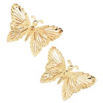 Farfalle decorative in metallo da appendere decorazione dorata 5 cm 30 pezzi