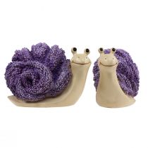 Prodotto Figure decorative lumache decorative viola beige lavanda 12 cm 2 pezzi