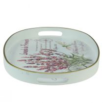 Prodotto Vassoio decorativo vassoio in plastica lavanda bianco 39×27,5 cm