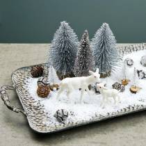 Vassoio decorativo con manici argento antico 45 cm x 25 cm