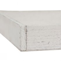 Prodotto Vassoio decorativo vassoio quadrato in legno bianco 20×20×3,5 cm