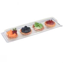 Prodotto Mini torte decorative con frutta, 6 cm, repliche di torte artificiali per vetrine e display, set da 4