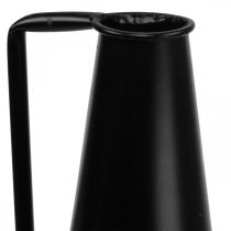 Vaso decorativo brocca decorativa in metallo nero conico 15x14,5x38cm