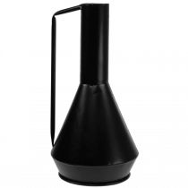 Prodotto Vaso decorativo in metallo nero, concepito come brocca decorativa, elegante e accattivante, 19,5 cm x 38,5 cm, per fiori secchi e artificiali