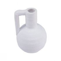 Prodotto Vaso decorativo mini vaso da fiori bianco con manico H15 cm