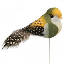 Deco uccelli mini uccello su filo decorazione a molla 3×6cm 12pz