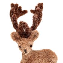 Prodotto Deco cervo mini marrone floccato 11 cm 6 pz