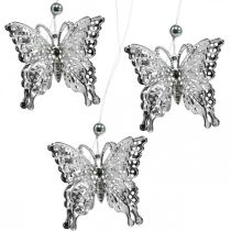 Farfalla decorativa pendente, decorazione matrimonio, farfalla in metallo, molla 6 pezzi