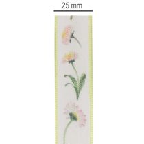 Prodotto Nastro regalo con motivo floreale Bellis per lavori creativi e confezioni regalo, 25 mm x 20 m
