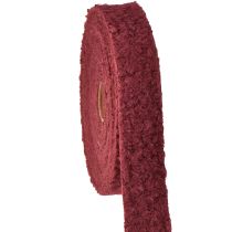 Prodotto Nastro decorativo in tessuto effetto lana bordeaux, largo 40 mm, 8 m