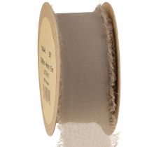 Prodotto Nastro decorativo in chiffon marrone, nastro marrone fango, 40 mm, 15 m