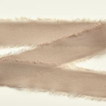Prodotto Nastro decorativo in chiffon marrone, nastro marrone fango, 40 mm, 15 m