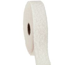 Prodotto Nastro decorativo crema nastro largo nastro in tessuto effetto lana 40mm 8m