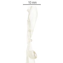 Prodotto Nastro decorativo, color crema, cuori, perle, decorazione per matrimonio, 10 mm, 5 m