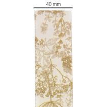 Prodotto Nastro regalo con motivi vegetali, nastro decorativo con aneto, largo 40 mm, lungo 20 m.