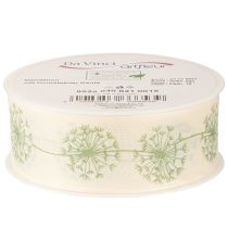 Prodotto Nastro decorativo, nastro regalo, motivo dente di leone, crema, 40 mm, 15 m