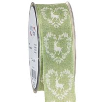 Prodotto Nastro decorativo cervo verde 40mm 20m