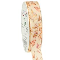 Prodotto Nastro decorativo autunnale in tessuto decorativo beige rosa antico 25mm 20m
