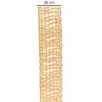 Prodotto Nastro decorativo in juta, giallo, naturale, 25 mm; nastro decorativo rustico in juta, 10 m