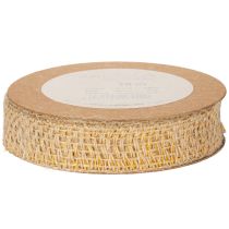 Prodotto Nastro decorativo in juta, giallo, naturale, 25 mm; nastro decorativo rustico in juta, 10 m