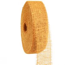 Prodotto Nastro decorativo iuta nastro a griglia giallo senape nastro artigianale 5 cm 40 m