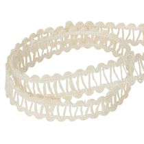 Prodotto Nastro decorativo in juta, nastro regalo naturale, bianco crema, 15 mm x 15 m