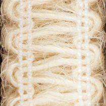 Prodotto Nastro decorativo in juta, nastro regalo naturale, bianco crema, 15 mm x 15 m
