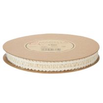 Prodotto Nastro decorativo in juta, nastro regalo naturale, bianco crema, 15 mm x 15 m