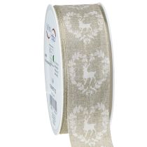 Prodotto Nastro decorativo cervo naturale 40mm 20m