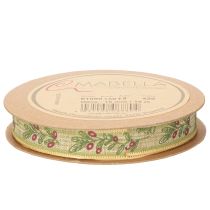 Prodotto Nastro regalo ramo d'ulivo con eleganti rami e olive 1,5 cm 15 m