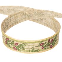 Prodotto Nastro regalo ramo d'ulivo con eleganti rami e olive 1,5 cm 15 m