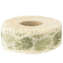 Prodotto Nastro decorativo foglie giungla nastro di cotone verde 30mm 15m