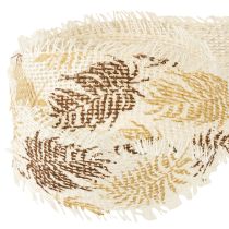 Prodotto Nastro decorativo foglie tropicali nastro di cotone marrone 30mm 15m