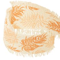 Prodotto Nastro decorativo foglie foresta pluviale nastro di cotone arancione 30mm 15m