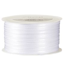 Prodotto Nastro decorativo in raso bianco doppio raso 3 mm 50 m