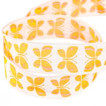Prodotto Nastro decorativo farfalle arancione bordo filo 25mm 18m