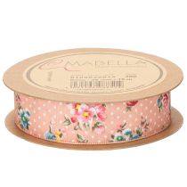 Prodotto Nastro regalo con motivo floreale per regali e lavoretti divertenti, largo 2,5 cm, lungo 15 m